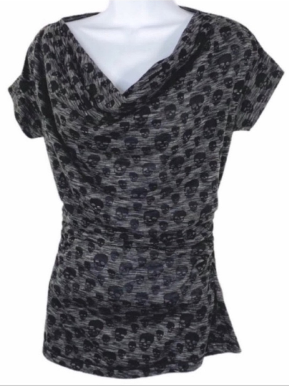 CHELSEA & VIOLET Skulls cowl neck top S - Picture 4 of 10